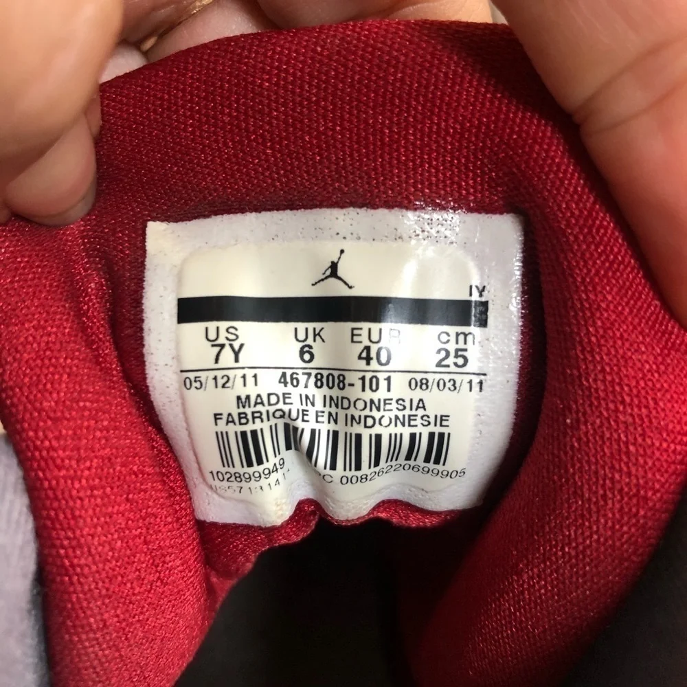 Air Jordan 8.0 White‎ Varsity Red Stealth Size 7 Y